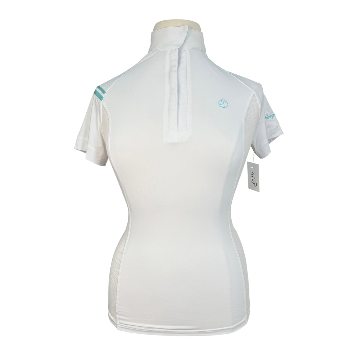 Kathryn Lily 'ProAir3' Show Shirt in White/Teal Ribbons