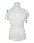Kathryn Lily 'ProAir3' Show Shirt in White/Teal Ribbons