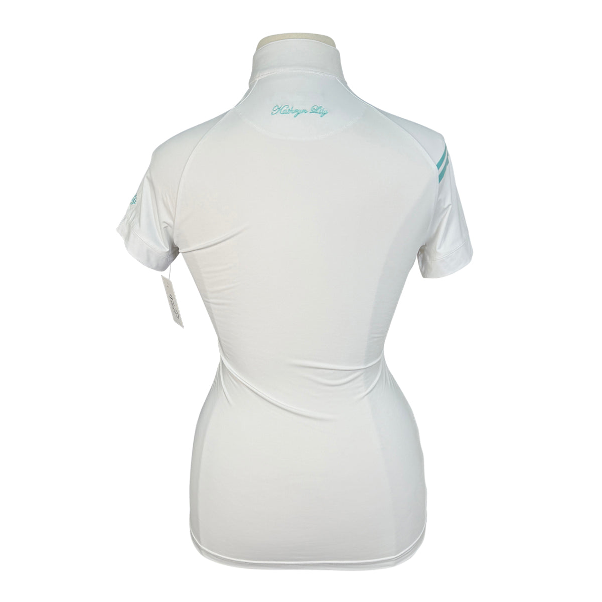 Kathryn Lily 'ProAir3' Show Shirt in White/Teal Ribbons