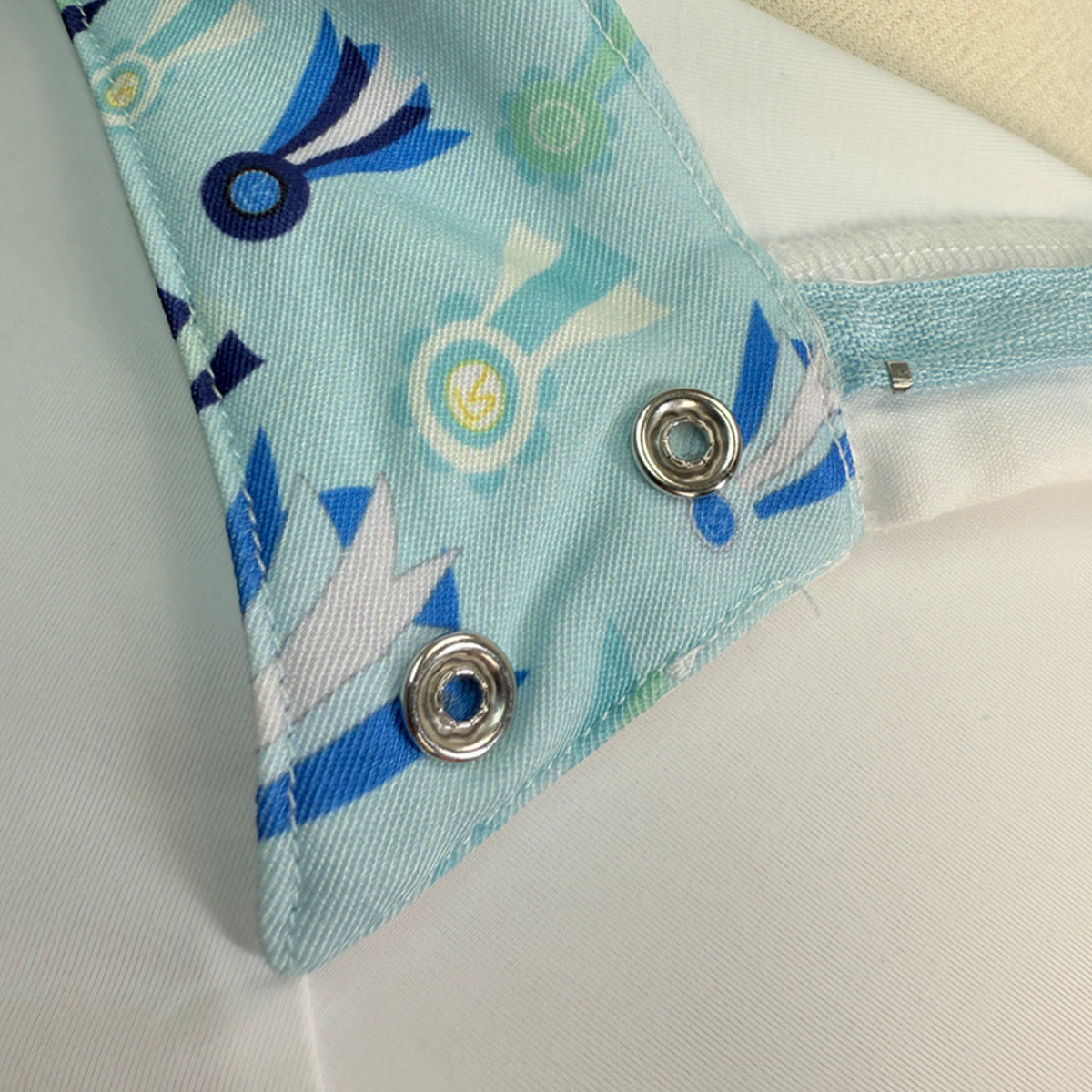Kathryn Lily 'ProAir3' Show Shirt in White/Teal Ribbons