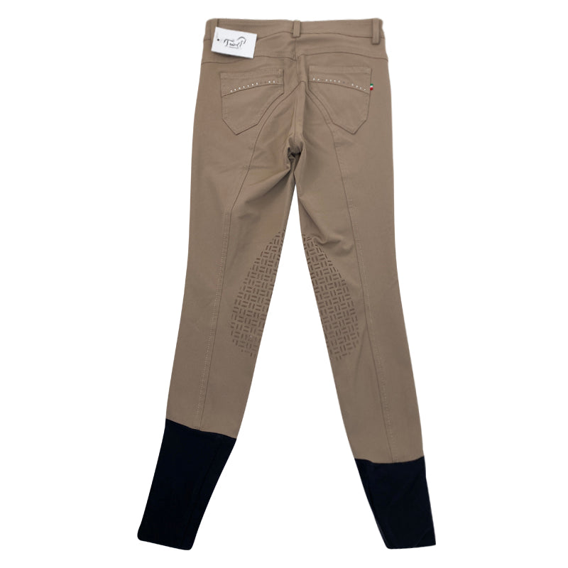 Back of Iago Venezia Knee Grip Breeches in Dark Beige