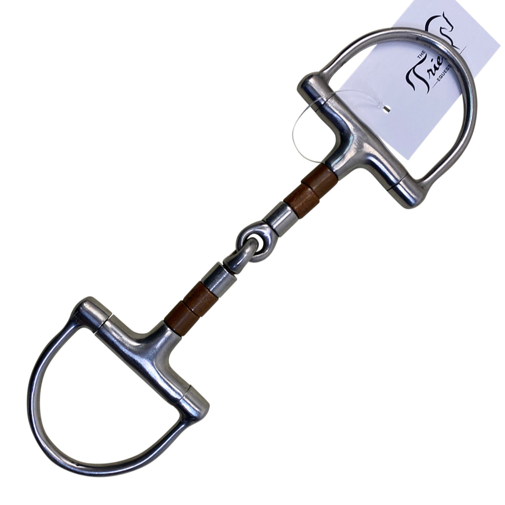Korsteel Copper/Steel Rollers Jointed Dee Snaffle in Stainless Steel/Copper