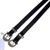 Tory Leather Antique Buckle Spur Straps in Black - 19"
