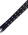Tory Leather Antique Buckle Spur Straps in Black - 19"