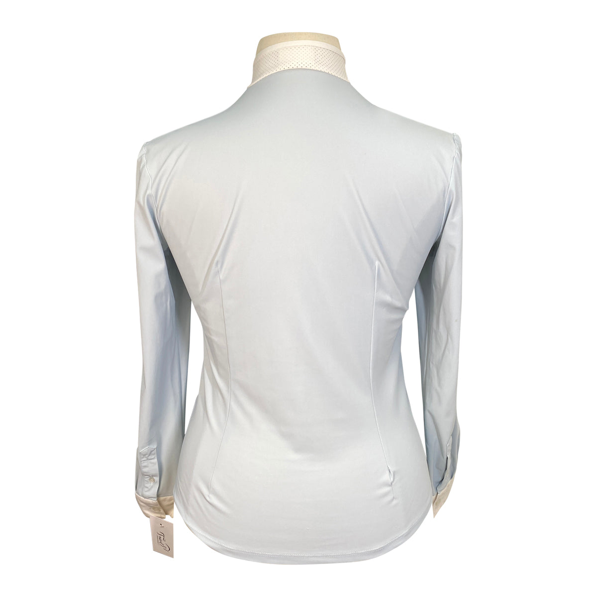 Cavalleria Toscana Perforated Long Sleeve Show Shirt in Sky Blue
