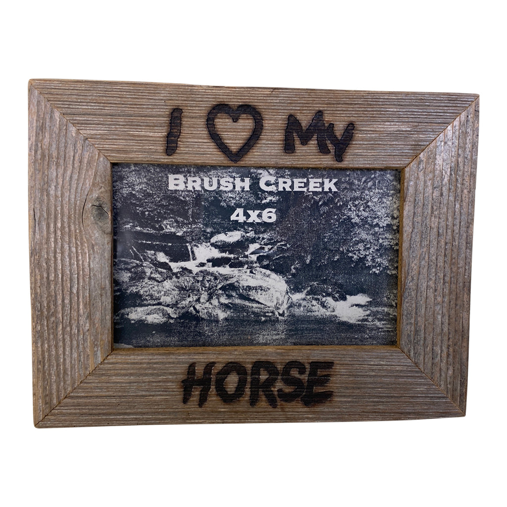 I <3 My Horse Frame in Brown Wood