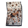 Knitted Horse Pashmina in Tan/Orange