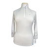 Tredstep Ladies’ Paris Long Sleeve Competition Shirt in White/Blue Horses