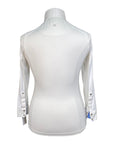 Tredstep Ladies’ Paris Long Sleeve Competition Shirt in White/Blue Horses