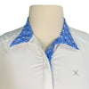 Tredstep Ladies’ Paris Long Sleeve Competition Shirt in White/Blue Horses