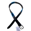 Kastel Denmark Woven Leather Belt in Brown w/Teal & Silver