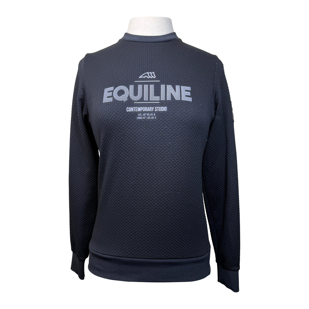 Equiline Round Neck Tech Sweatshirt in Black