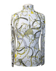 Kastel Long Sleeve 1/4 Zip in White/Gold Belt