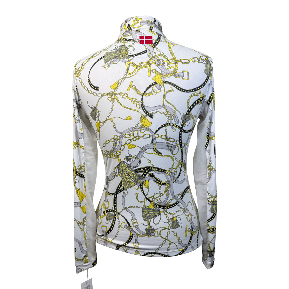 Kastel Long Sleeve 1/4 Zip in White/Gold Belt