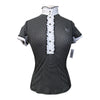 Goode Rider Couture Ruffle Show Shirt in Black/White Polka Dot