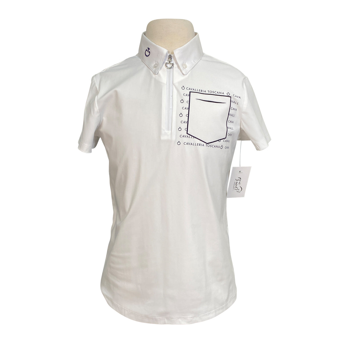 Cavalleria Toscana Pocket Logo Competition Polo in White