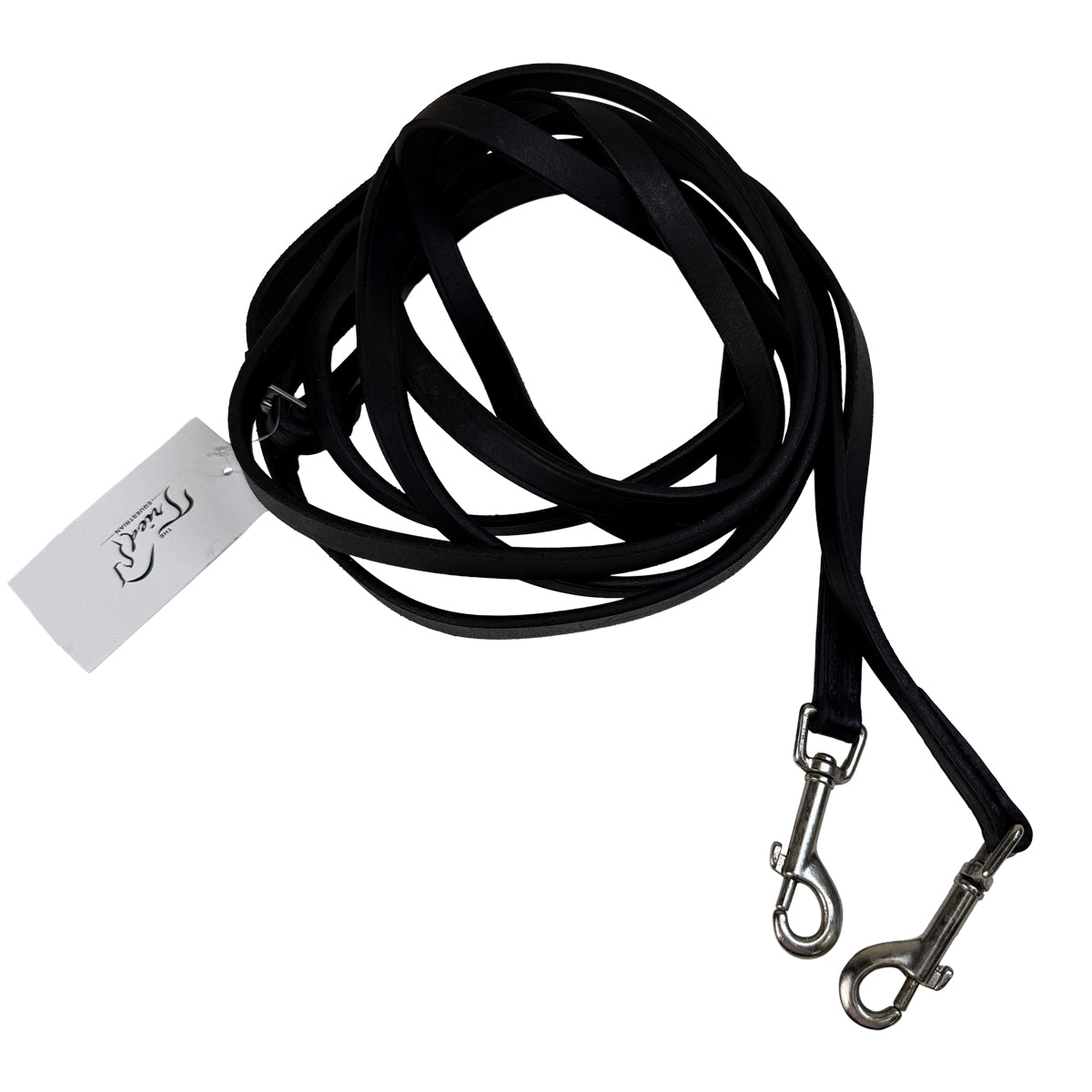 Tory Leather Draw Reins w/ Clips in Black - Full