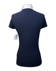 Cavalleria Toscana Perforated Logo Competition Shirt in Navy