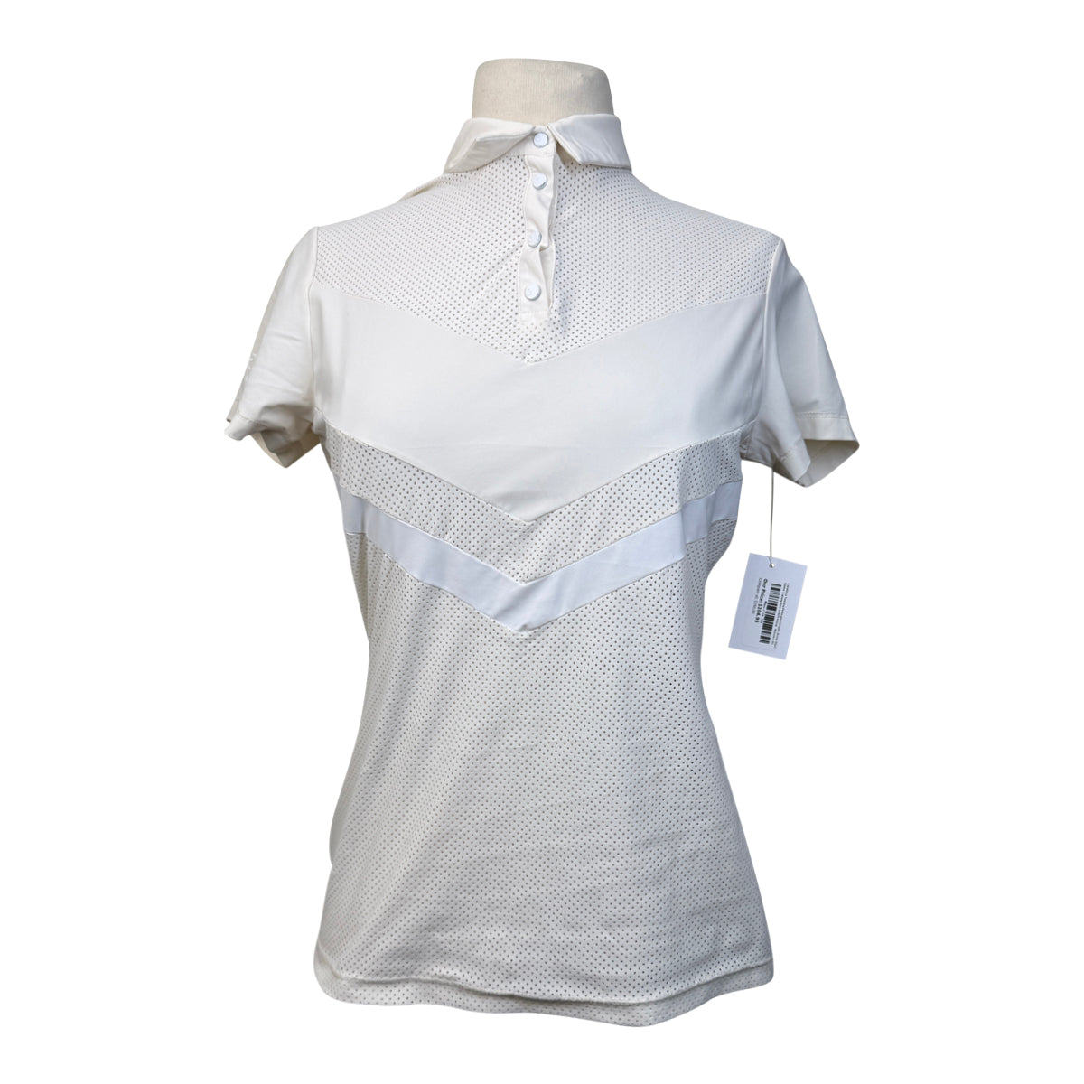 Cavalleria Toscana Perforated Striped Jersey Short Sleeve Training Polo in Soft Yellow
