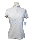 Cavalleria Toscana Perforated Striped Jersey Short Sleeve Training Polo in Soft Yellow