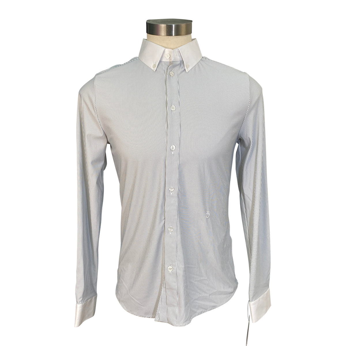 Cavalleria Toscana Guibert Long Sleeve Shirt in Grey Stripes