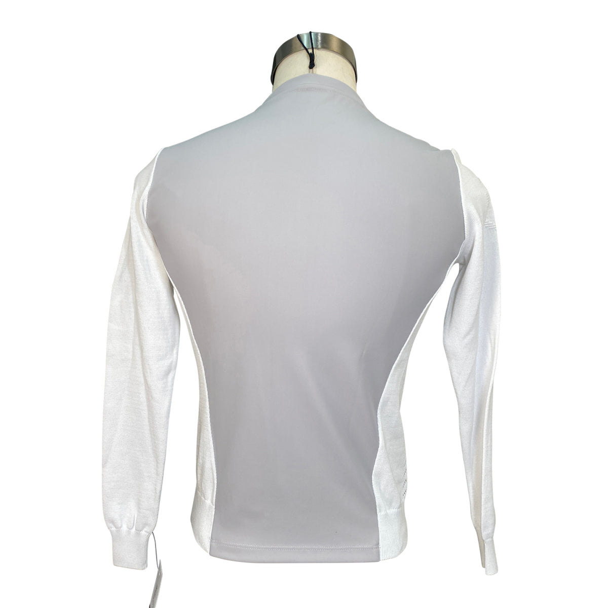 Cavalleria Toscana Jersey Cotton Crew Neck Sweater in Grey/White