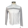 Cavalleria Toscana Long Sleeve Competition Polo in White/Grey