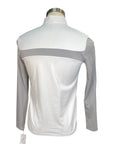 Cavalleria Toscana Long Sleeve Competition Polo in White/Grey