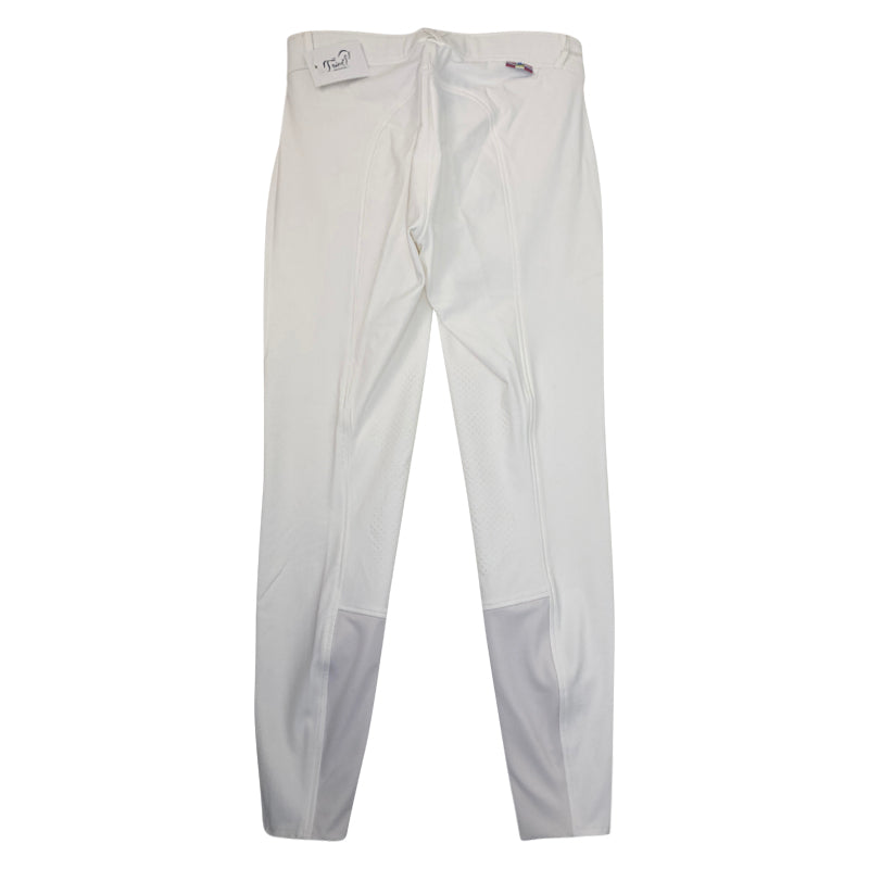 Back of Horze &#39;Grand Prix&#39; Silicone Knee Patch Breeches in White