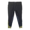 Dover Saddlery Wellesley Classic Piped Knee-Patch Breech in Charcoal/Avocado