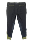 Dover Saddlery Wellesley Classic Piped Knee-Patch Breech in Charcoal/Avocado