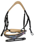 Halter Ego 'Baroque' Bridle in Grey Floral/Tan - Full