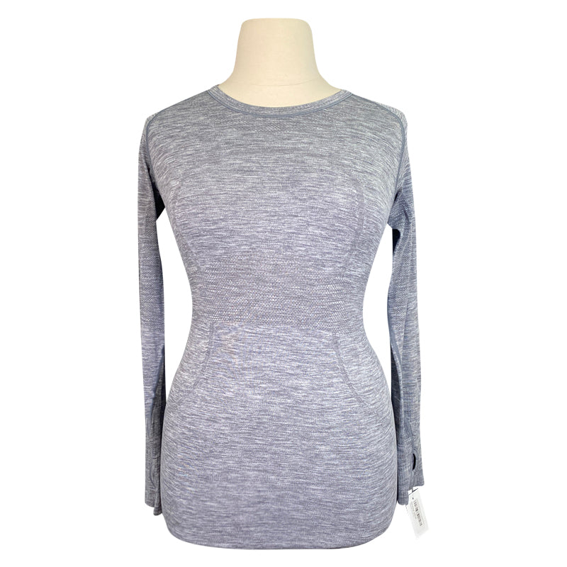 Front of Lululemon 'Swiftly' Tech Long Sleeve 2.0 in Slate/White