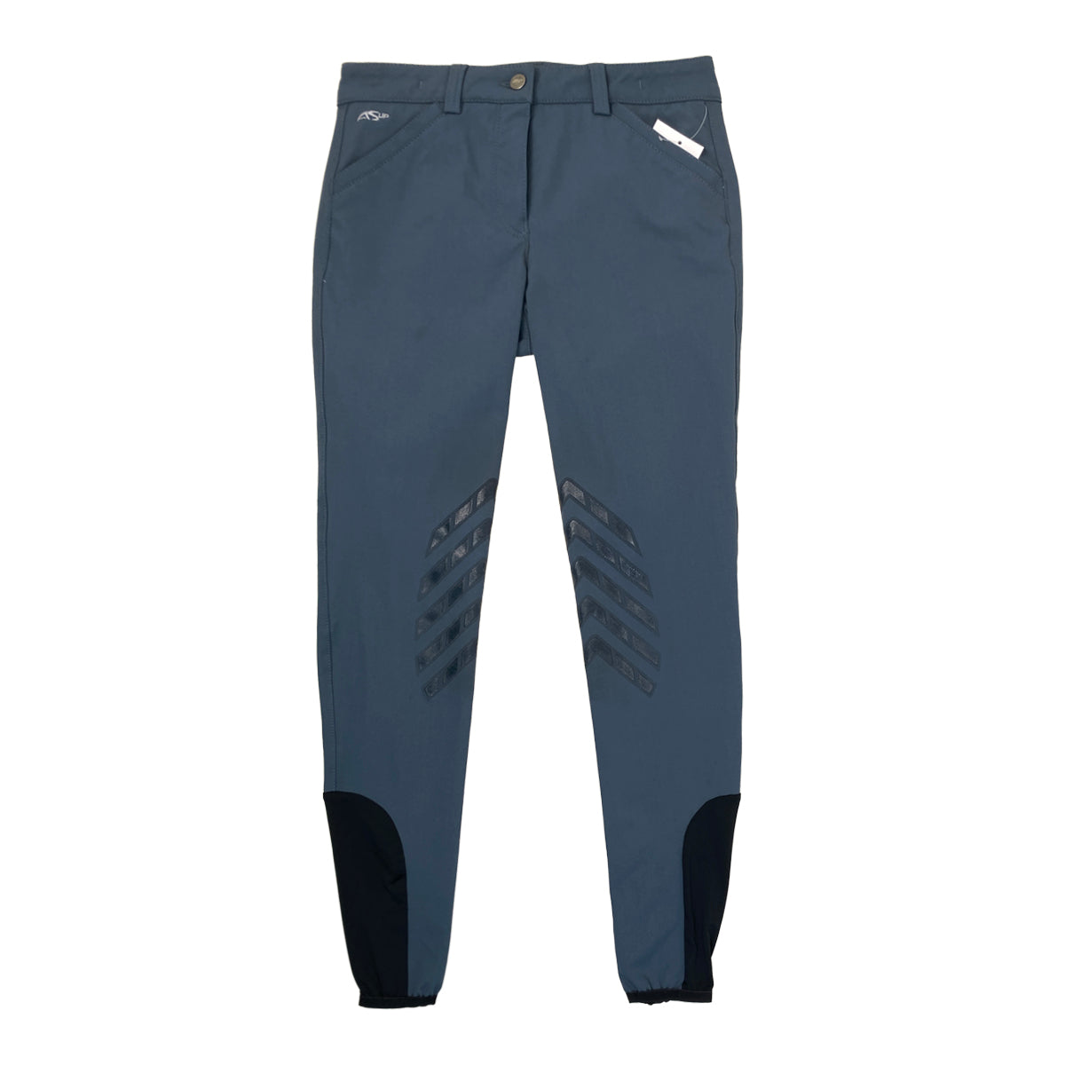 Anna Scarpati Knee Patch Breeches in Steel Blue