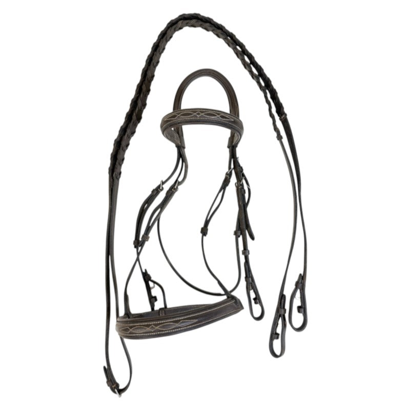 Suffolk Dover Saddlery Hunter Bridle in Brown - Full