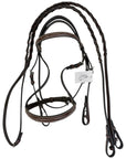 Fancy Stitched Hunter Bridle in Brown - Pony