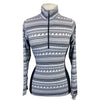 Kerrits Long Sleeve Zip Top in Black/White Equestrian Print - Children's XL