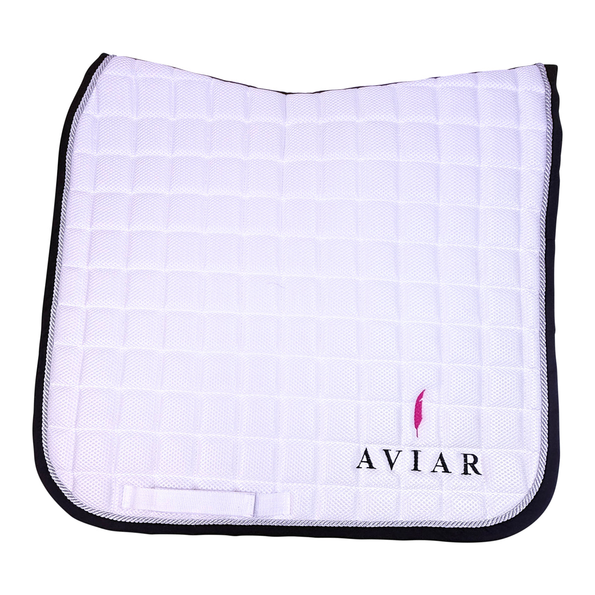 Aviar Logo Dressage Saddle Pad in White