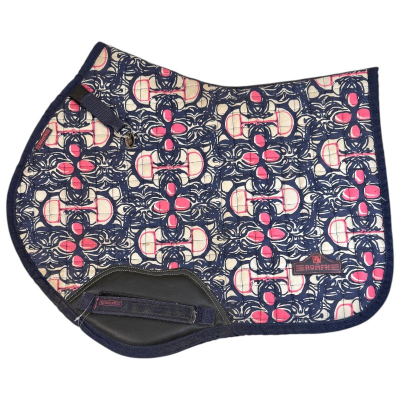 Romfh Curvy Saddle Pad in Navy Floral Bits