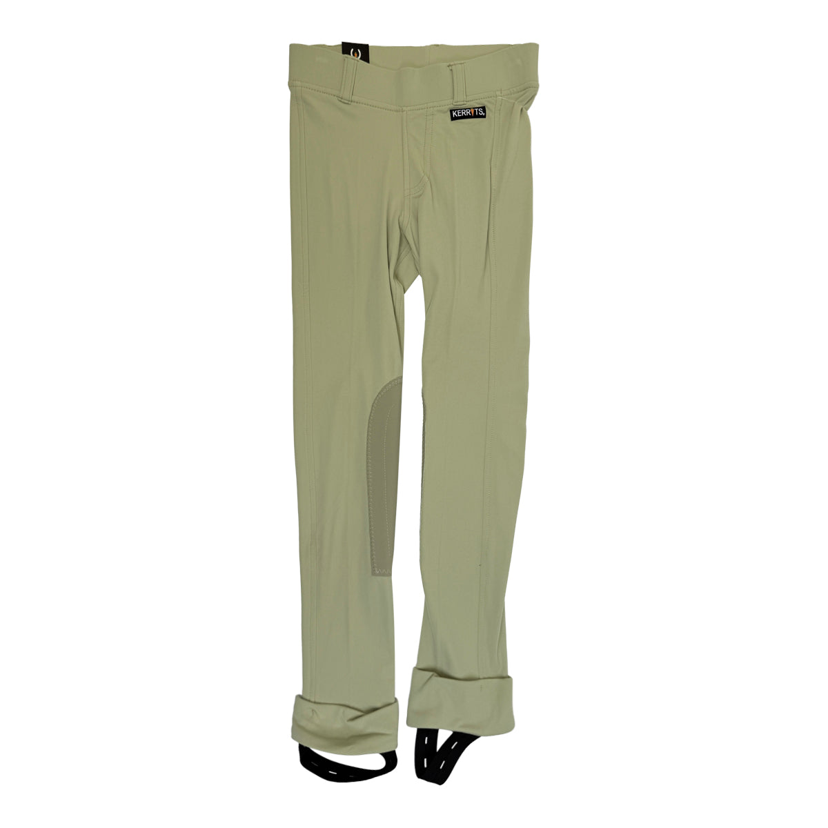 Tan riding pants on white background. 