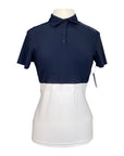 Cavalleria Toscana Perforated Striped Jersey Short Sleeve Training Polo in Navy/White 