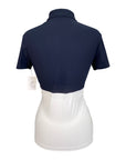 Cavalleria Toscana Perforated Striped Jersey Short Sleeve Training Polo in Navy/White 