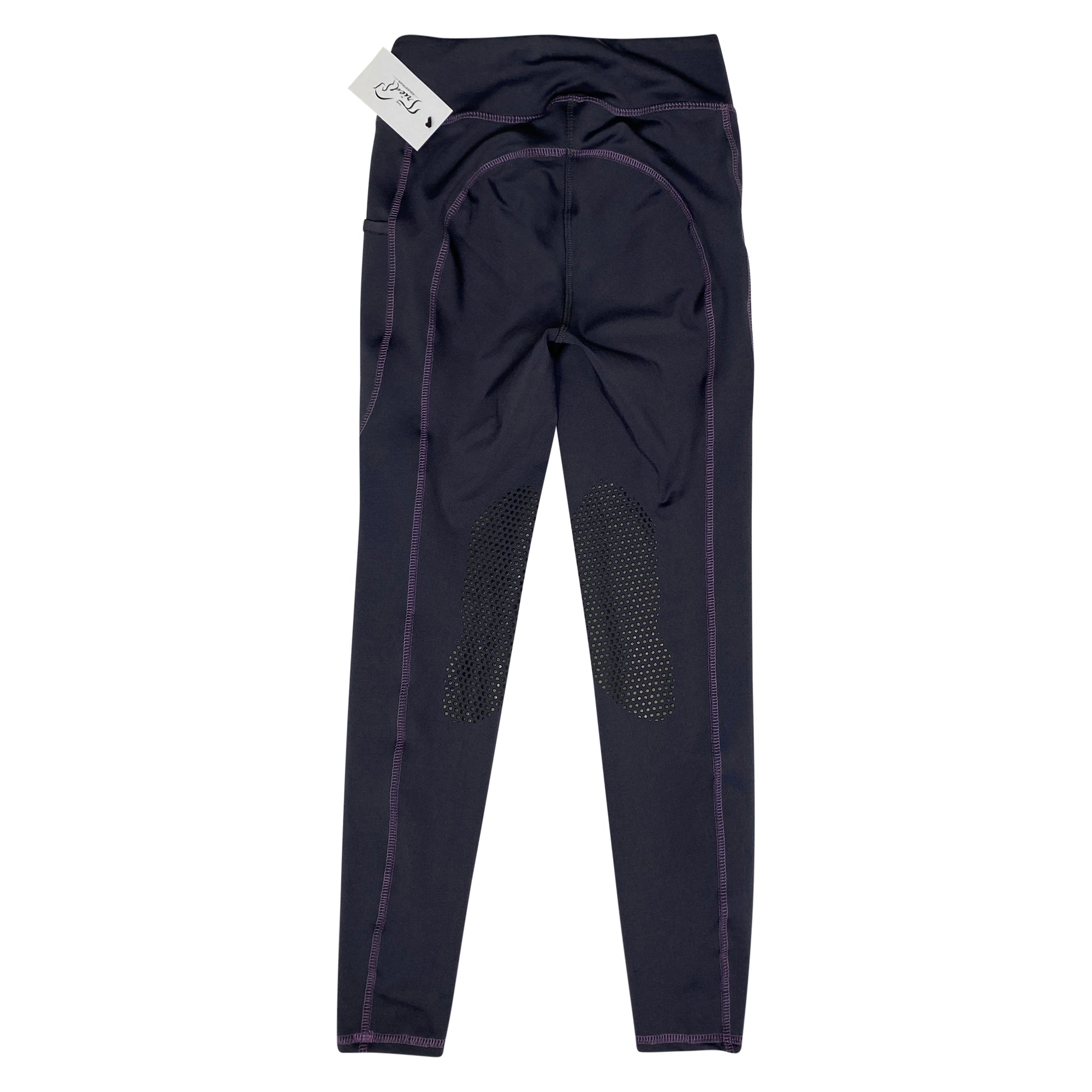 Riding Sport Knee-Patch Tech Tight in Grey / Lavender