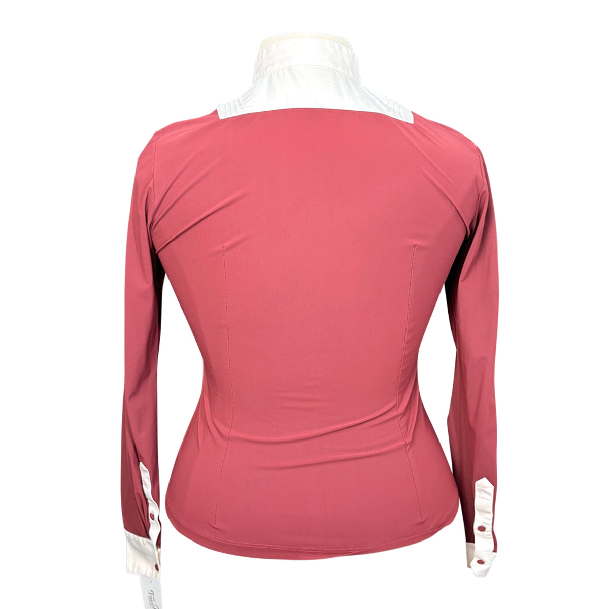 Cavalleria Toscana Bib Show Shirt in Burgandy/White