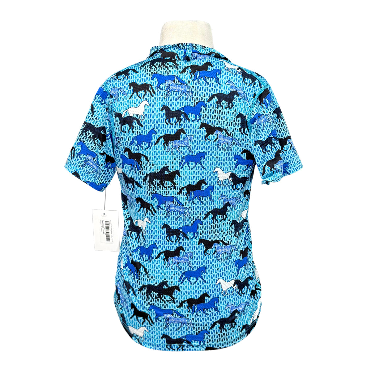 Kerrits Ice Fil Short Sleeve in Blue Horses 