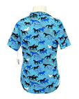 Kerrits Ice Fil Short Sleeve in Blue Horses 
