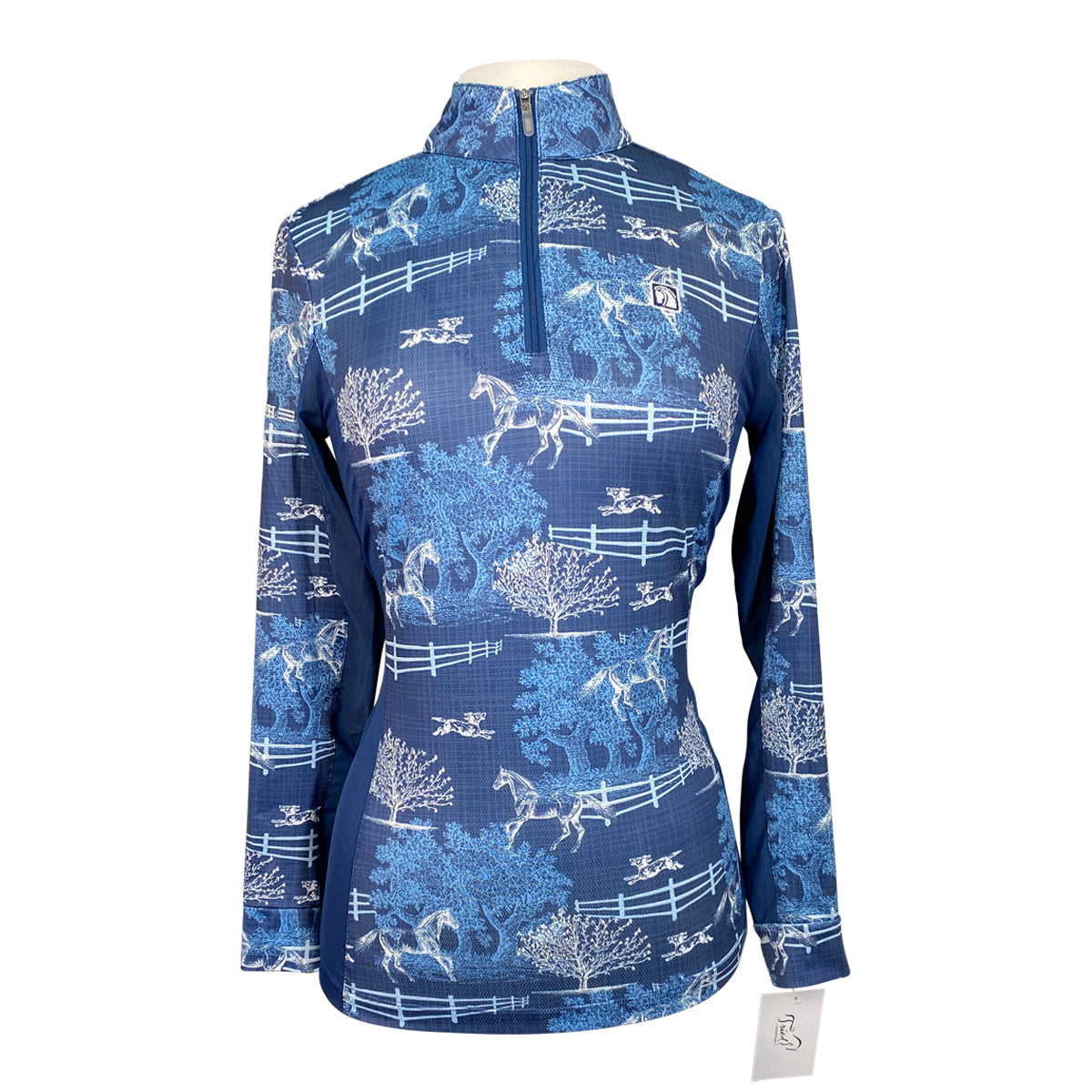 Romfh Chill Factor Long Sleeve Sunshirt in Navy/Horse &amp; Tree