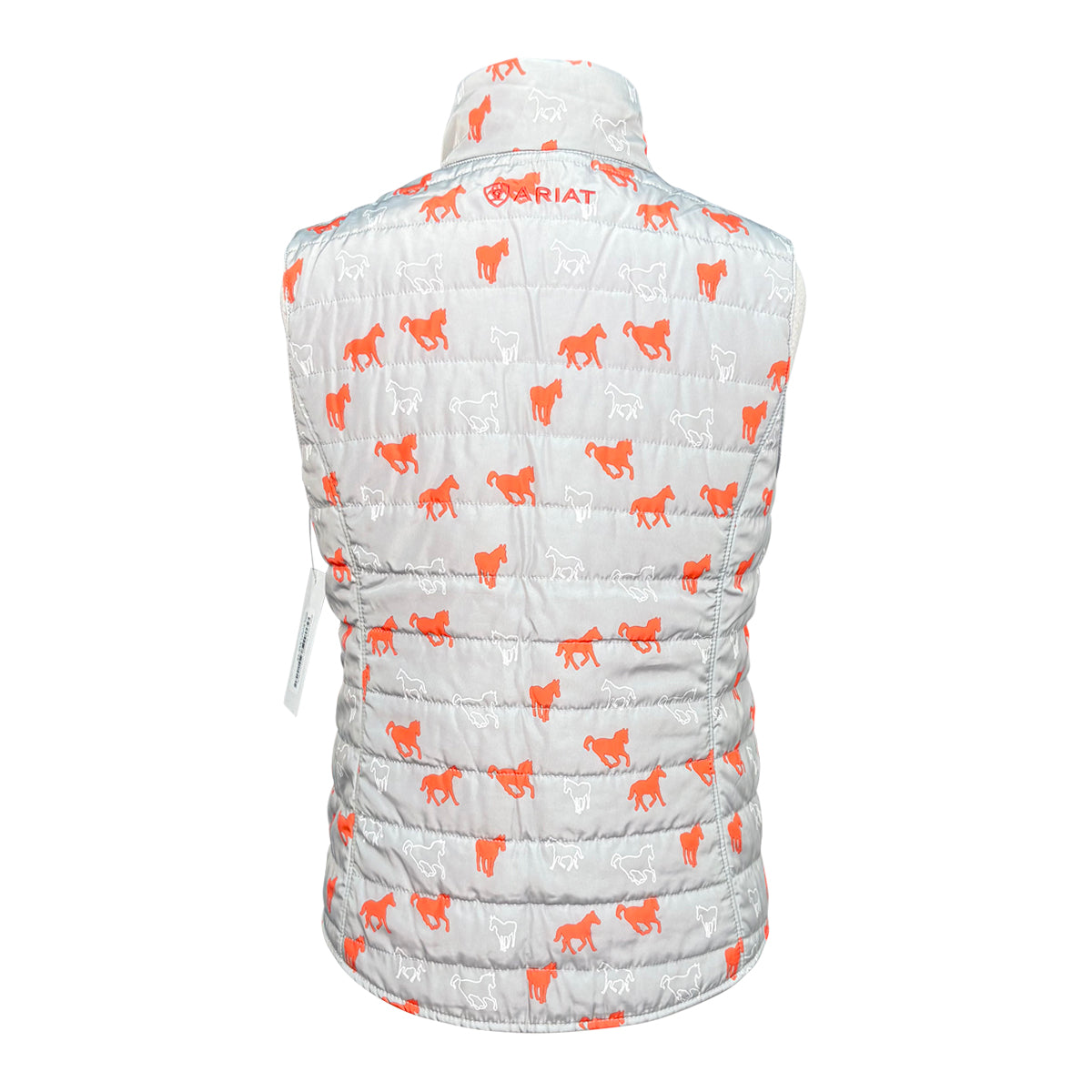 Ariat 'Emma' Reversible Vest in Grey w/ Orange Horse/Orange