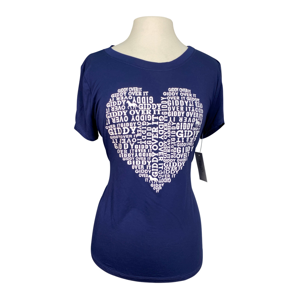 Bad Horse LA 'giddyoverit' Heart Crew Neck Modal Tee in Navy