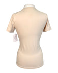 Hannah Childs 'Maddy' Perforated Short Sleeve Tech Tee in Biscotti